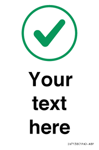 Custom plain background, green tick in circle sign